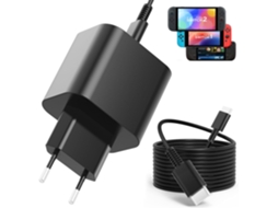Carregador Rápido USB-C 60W, Cabo de 1,5m, para Nintendo Switch 2 e Steam Deck HEXINYIGJLY