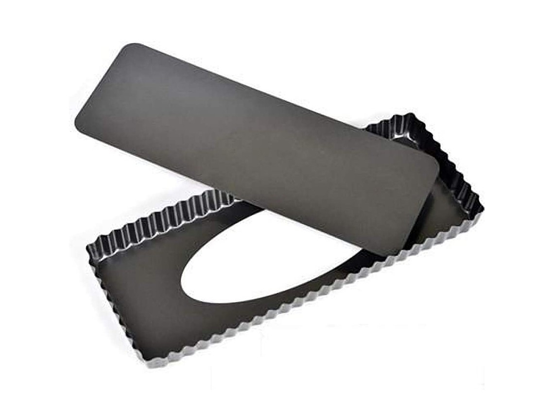 Forma Retangular Para Pizza De 35,5 Cm (14 Polegadas) Com Fundo Removível, Revestimento Antiaderente, Aço Carbono, Dimensões: 36,5 X 14,5 X 3 Cm