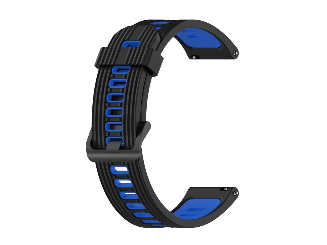 Pulseira De Silicone Listrada Bicolor Para Huawei Watch Gt 3 46mm 22mm (branco E Preto)