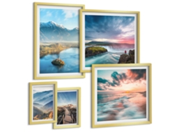 Conjunto De Pinturas Paisagens De Montanha Cachoeiras Espelharte (5 Peças)