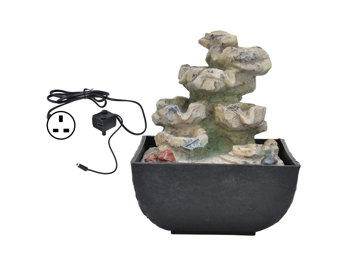Ornamento de cascata com luz Led para mesa em Resina | S/MARCA