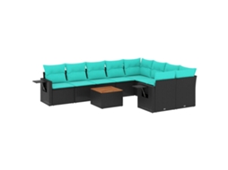 Conjunto de Sofá Jardim 3 Peças Almofadas Rattan Sintético MAISON EXCLUSIVE