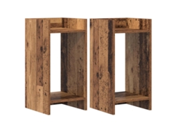 Conjunto 2 Suporte Para Plantas Vidaxl Castanho Derivados De Madeira (30 X 30 X 60 Cm)