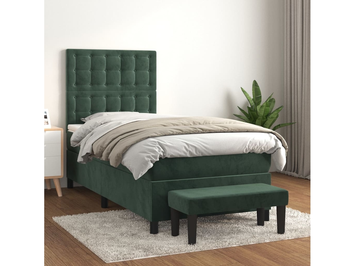Box Spring Bed, Box Spring Beds Vidaxl Verde Veludo (100 X 200 Cm)