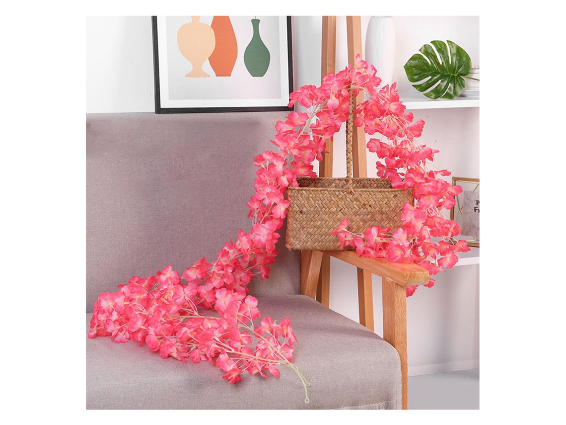 Guirlanda de Flores de Cerejeira Artificial LAXISCREED 1,8m 256 Rosa