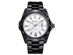 Relógio de Pulso Masculino de Aço Inoxidável com Calendário e Movimento Quartz