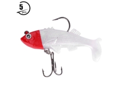 Lead-wrapped Fish Soft Bait Lure (mini Bionic Fish Attractor With Hook Set) 5-piece Pack Style F