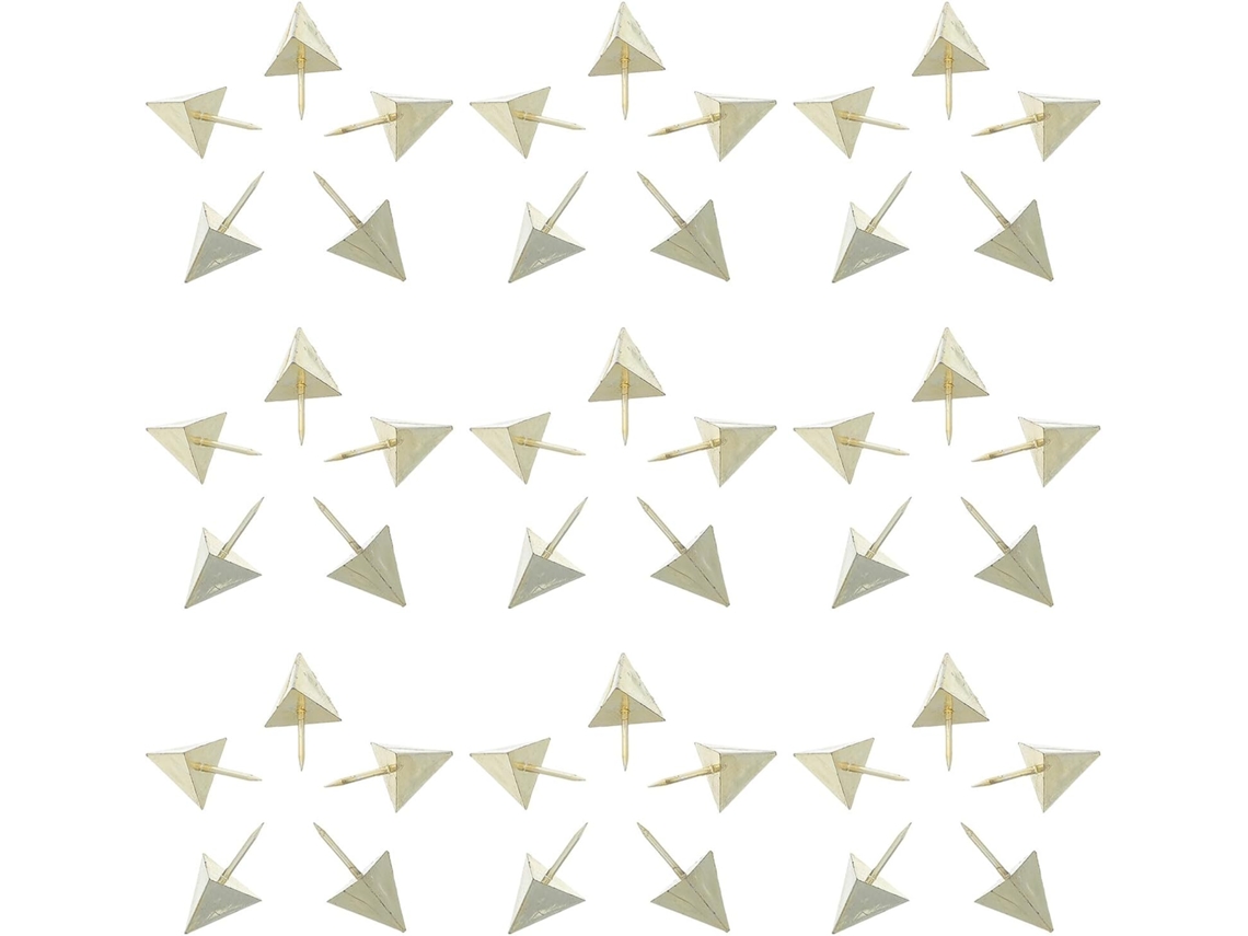 Conjunto Uonlytech com 100 Tachinhas Decorativas com Forte Adesão, Formato Triangular e Material de Aço.