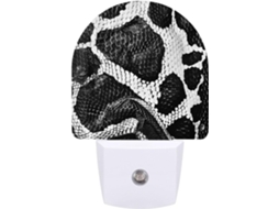 Luminária Noturna De Parede Com Plugue, Estampa De Pele Cobra, Luz Noturna Led Com Sensor De, Luz Noturna Branca Quente