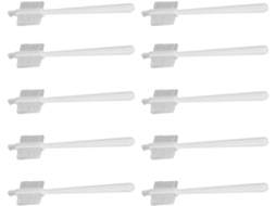 Conjunto De 10 Escovas Limpeza Totority Em Plástico Branco, Com Três Lados E Cabo Longo Flexível, Ideais Para Máquinas