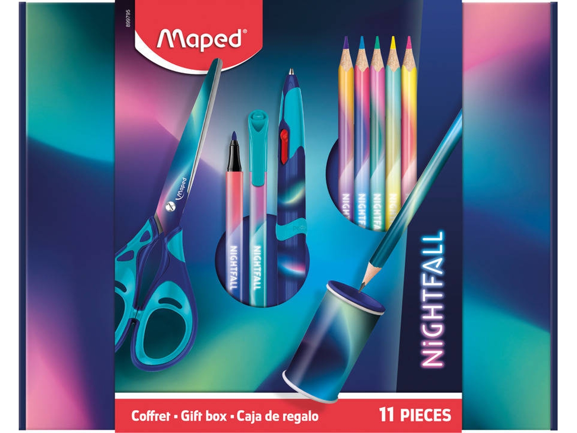 Conjunto de Papelaria MAPED Caixa Presente Nightfall (11 Unidades)