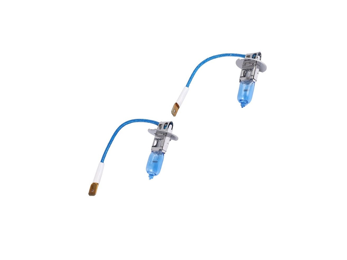 2 Lâmpadas Halógenas H3 Super Brancas para Faróis de Nevoeiro Auto (12v 55w)
