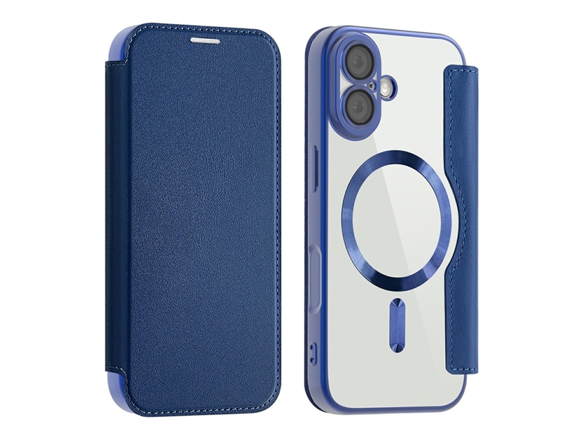 Capa Carteira Amorus Para Iphone 17 Com Proteção Magsafe Rfid - Azul