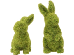 Kit de 2 Figuras Decorativas de Coelho Aveludado para a Páscoa, Que Podem Ser Usadas Sentadas Ou em Pé. para Decoração CHABERLU