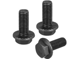 Parafusos flangeados sextavados serrilhados M12x30mm em aço carbono grau 10.9, pacote com 3 unidades em CHABERLU