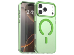 Capa Híbrida Para Iphone 17 Pro - Pc E Tpu Com Magsafe | Carregamento C-type | Candy Design - Verde