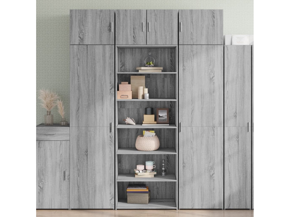 Armario alto 70x41x185 cm derivados de madera gris Sonoma