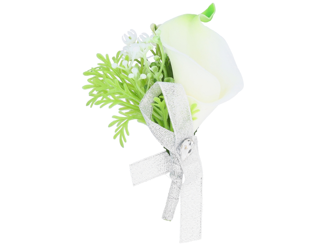 Corsage De Noivo E Noiva Boutonniere De Flores Artificiais Broche Decoração De Casamento Cor Branco Leite
