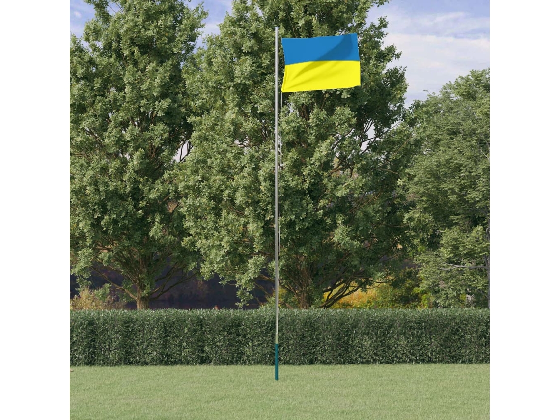 Vidaxl Bandeira Da Ucrânia E Mastro 6,23 M Alumínio