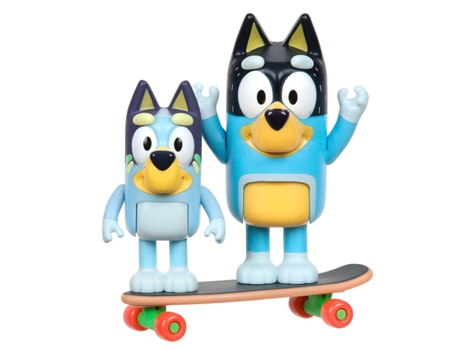 Bluey e Seu Pai (Bandidos) Figuras Com Skate (Idade Mínima Recomendada: 3 anos)