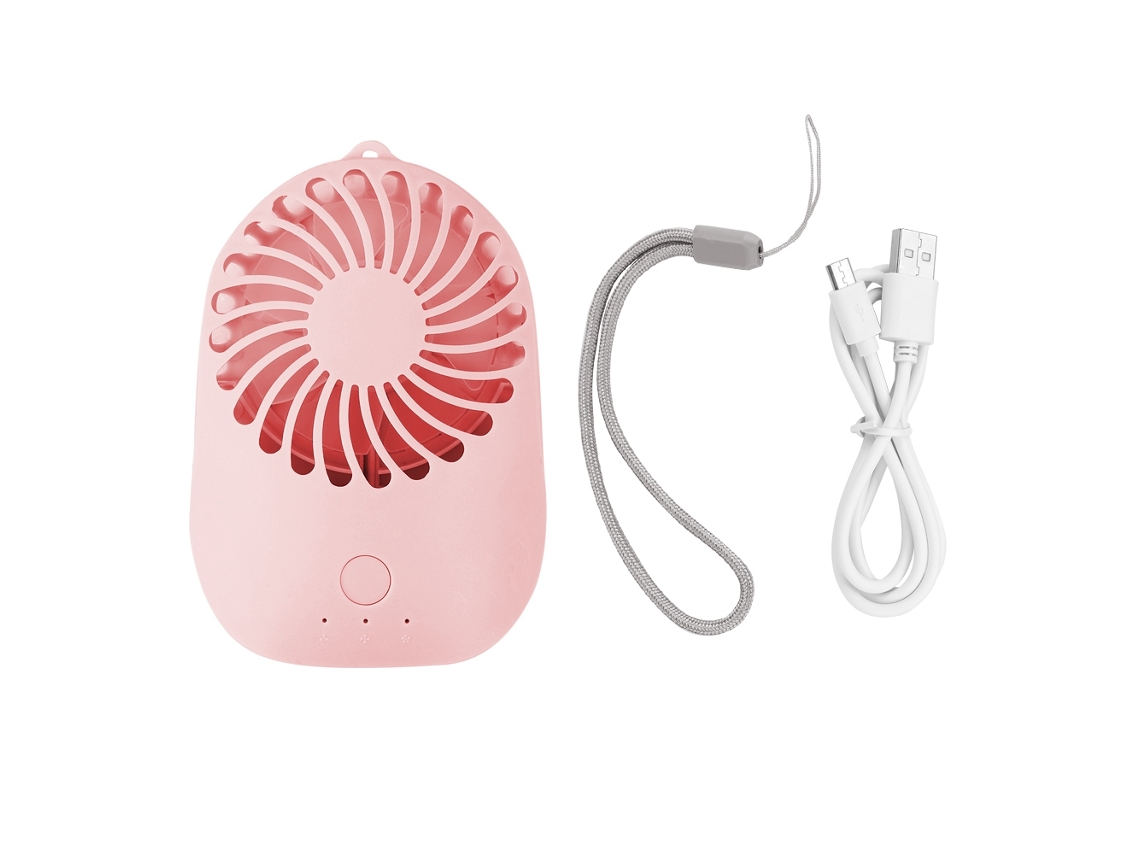 Ventilador Usb Portátil Laxiscreed, Recarregável E Rosa, Com 3 Velocidades Ajustáveis E Bateria Removível