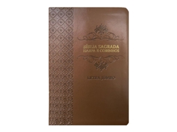 Livro Bíblia L. Jumbo Arc Full Color Capa Pu Luxo C/ Harpa - Arabesco Marrom De Diversos (português Do Brasil)