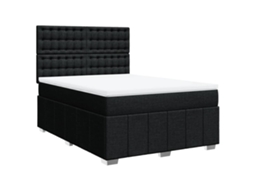 Box Spring Bed, Box Spring Beds Vidaxl Preto Tecido (140 X 190 Cm)