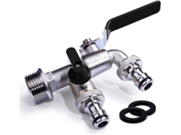 Torneira Dupla De 1/2 Polegada Preta / Torneira Dupla De Latão Com Saída De 2x 3/4 Polegadas E Book / Torneira Externa Resistente À Ferrugem E Gea