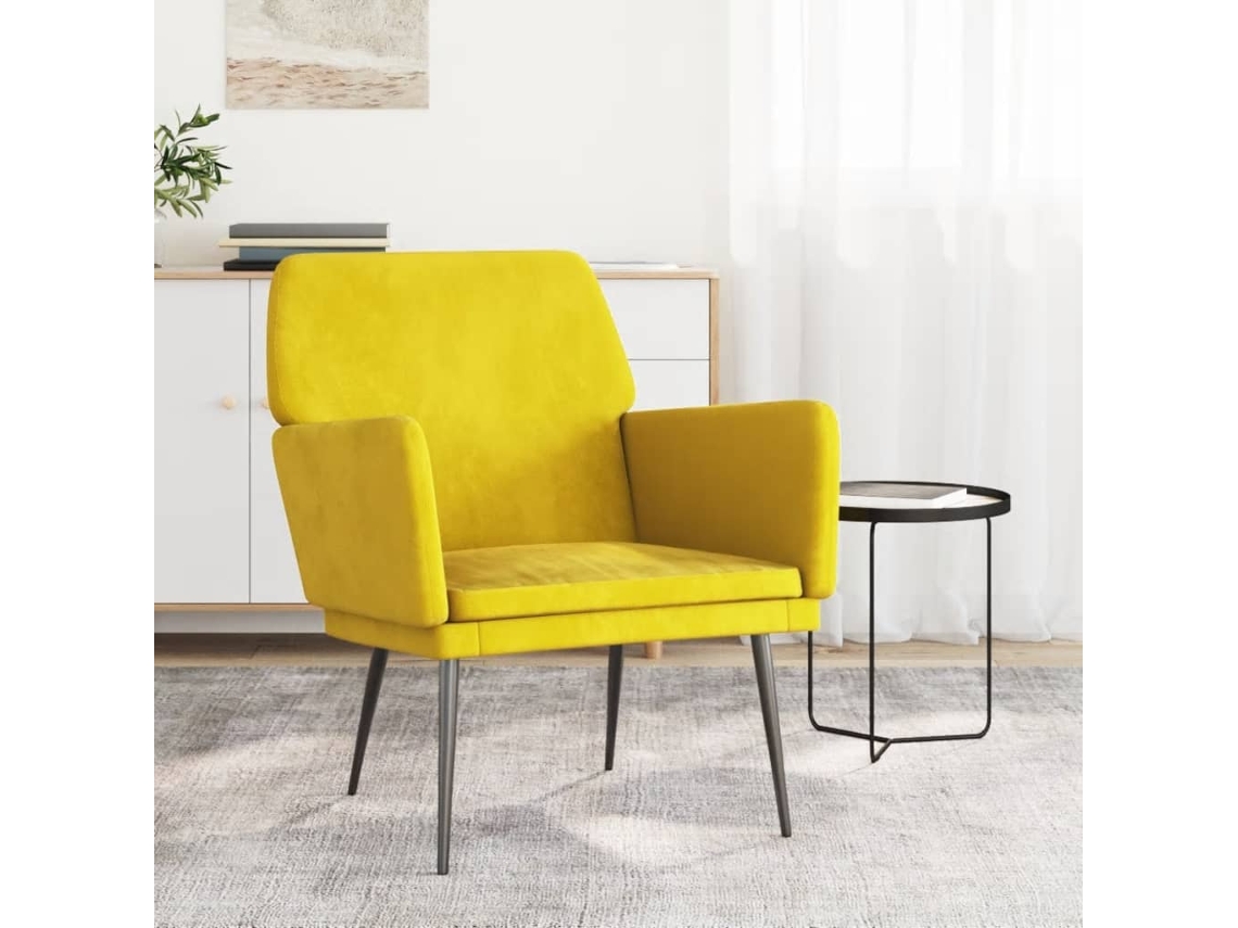 Armchair, Armchairs Vidaxl Amarelo Veludo
