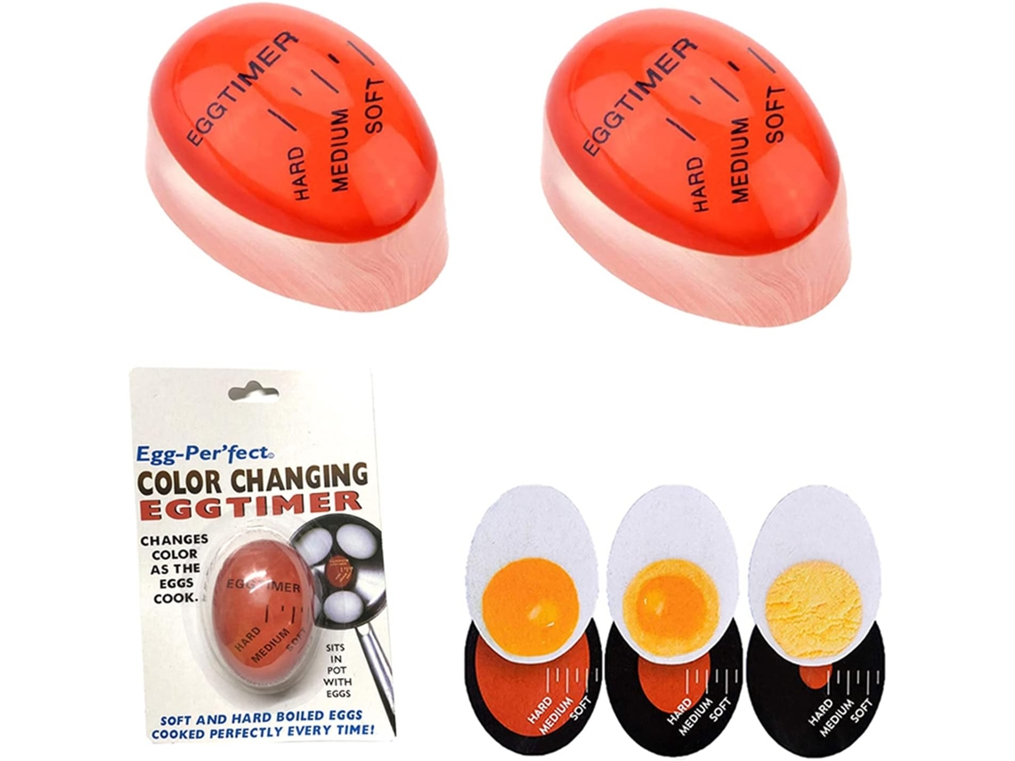 Conjunto De 2 Temporizadores De Ovos Com Mudança De Cor, Indicação De Ponto Mole, Médio E Duro, Reutilizável E Fácil De Ler