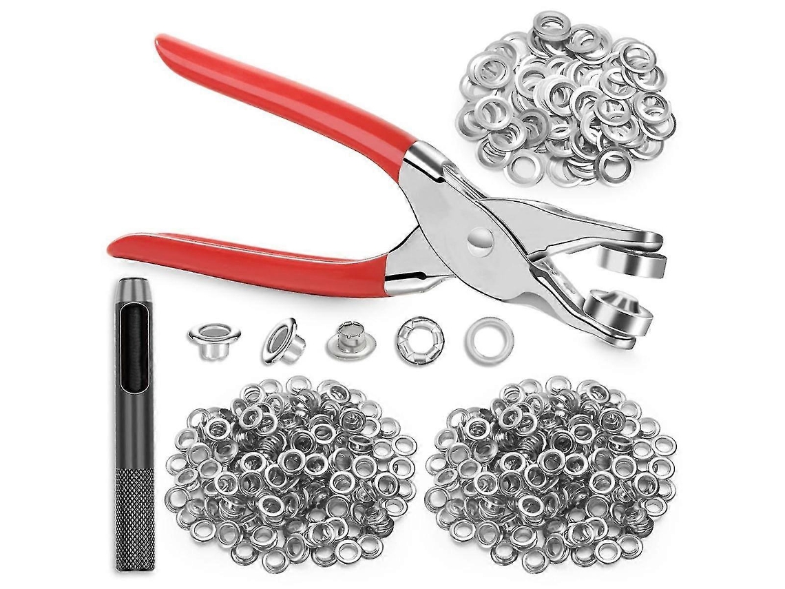 Conjunto de Ferramentas para Ilhós com 642 Peças, Incluindo 320 Ilhós de 1/2 Polegada, 320 Arruelas e Arruelas de Vedação. AQUAFORGE