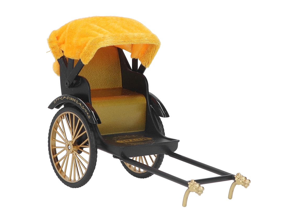 Walshlxq modelo de Rickshaw Retro com Detalhes Exquisitos Simulação de Rickshaw de Liga Brinquedo Decoração para Coleção Ouro
