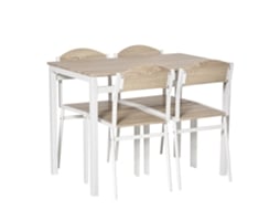 Conjunto Jantar 5pç, Fibra Madeira, Cinza/branco, Moderna. Cs