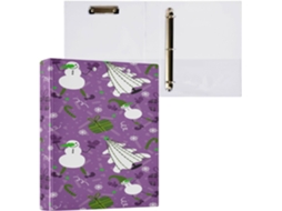 Conjunto de 2 Fichários Três Argolas, 2,5 Cm e 5 Polegadas, com Capa Bolso, Material Escolar, Dura, Boneco Nev