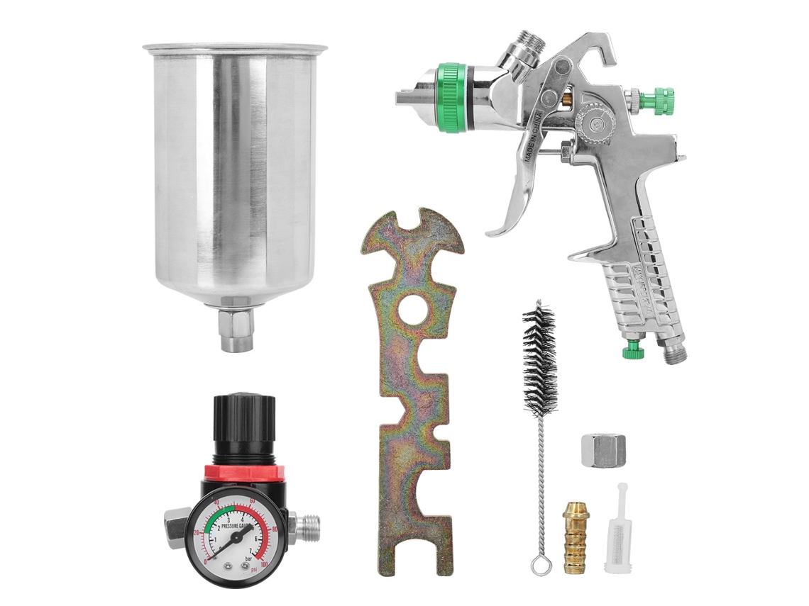 Pistola de Pintura H827 Airbrush com Bico 2.5mm e Pote de 1000ml Alimentação por Gravidade S/MARCA