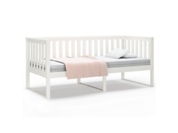 Sofá Cama Sem Colchão em Madeira de Pinho Maciça Branco 90x200 cm MAISON EXCLUSIVE