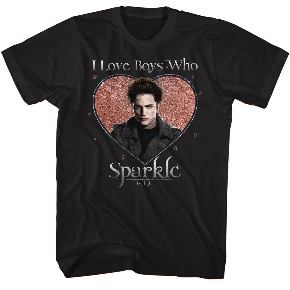 Unisex Adult T-shirt Rockinstone Twilight Movie Love The Sparkle Black Sizel