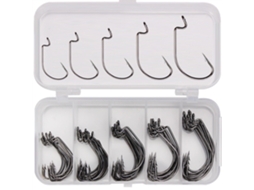 Crank Hook Set (black Nickel Material, High Carbon Steel) 50pcs Fishing Rig Cross-border Fishhooks