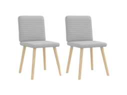 Vidaxl Cadeiras De Jantar 2 Pcs Tecido Cinza Nuvem