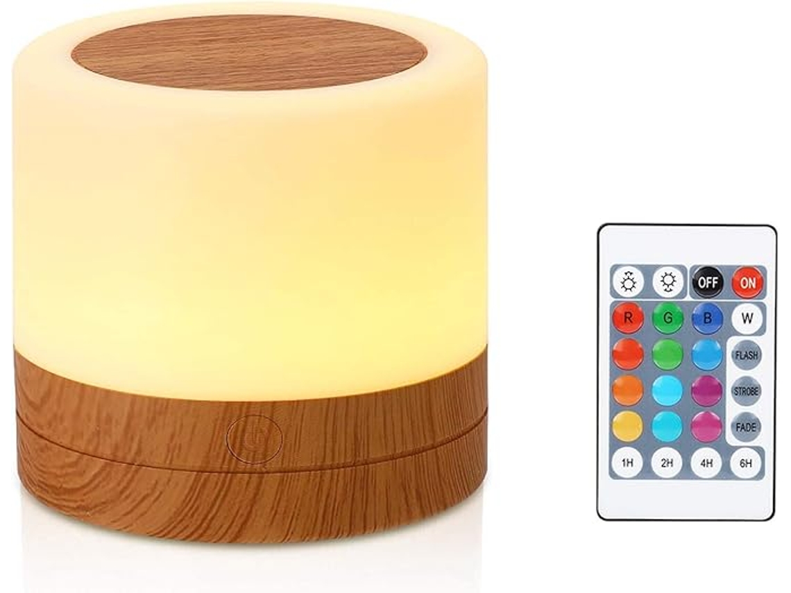 Luz Noturna, Mini Luminária de Cabeceira Multicolorida 360°, Recarregável BRILVIBERA