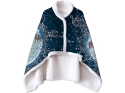 Manta de Lã Sherpa Fansu Grossa Macia Estampada com Botões em Microfibra Ideal para o Inverno Adultos e Crianç