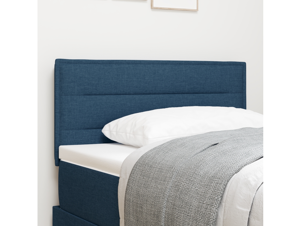 Cabecero Led Diseño Líneas Azules Tela 100 cm