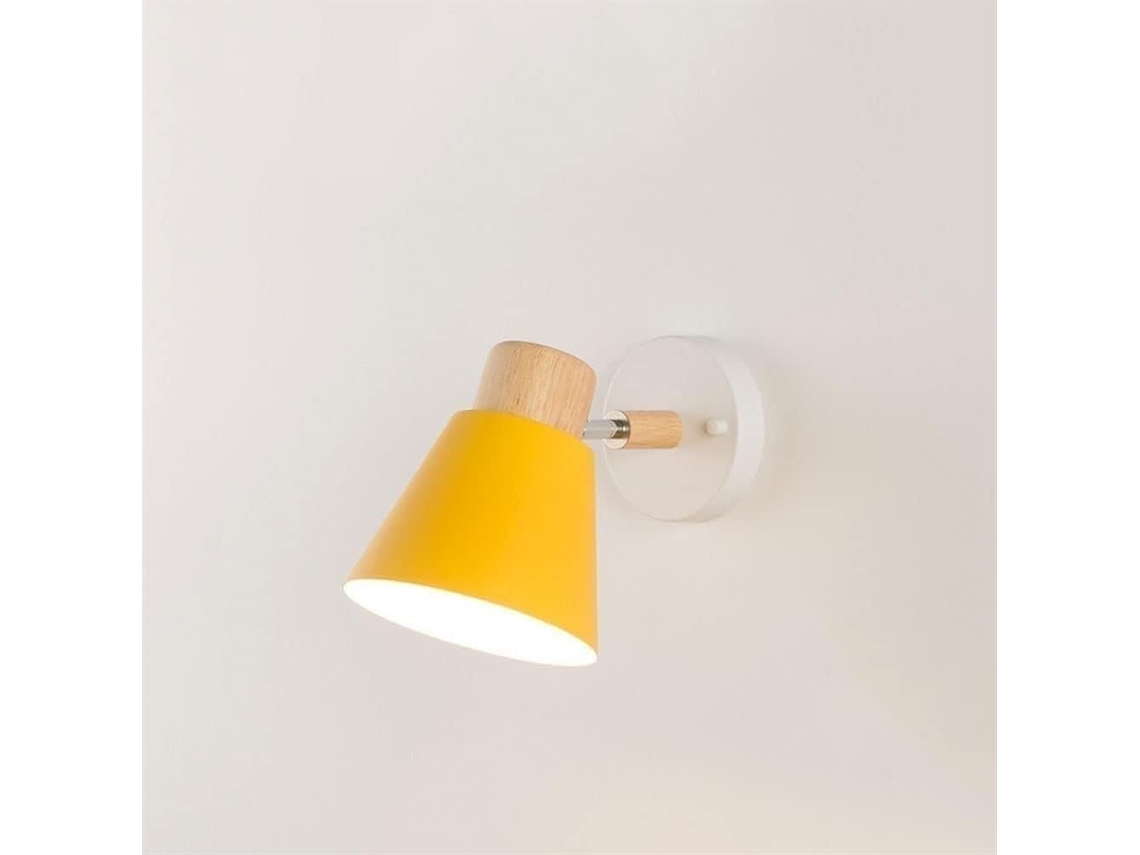 Luminária De Parede E27, Luminária De Metal Com Uma Única Lâmpada, Ferro, Luminária De Parede Interna, Amarelo, Verde