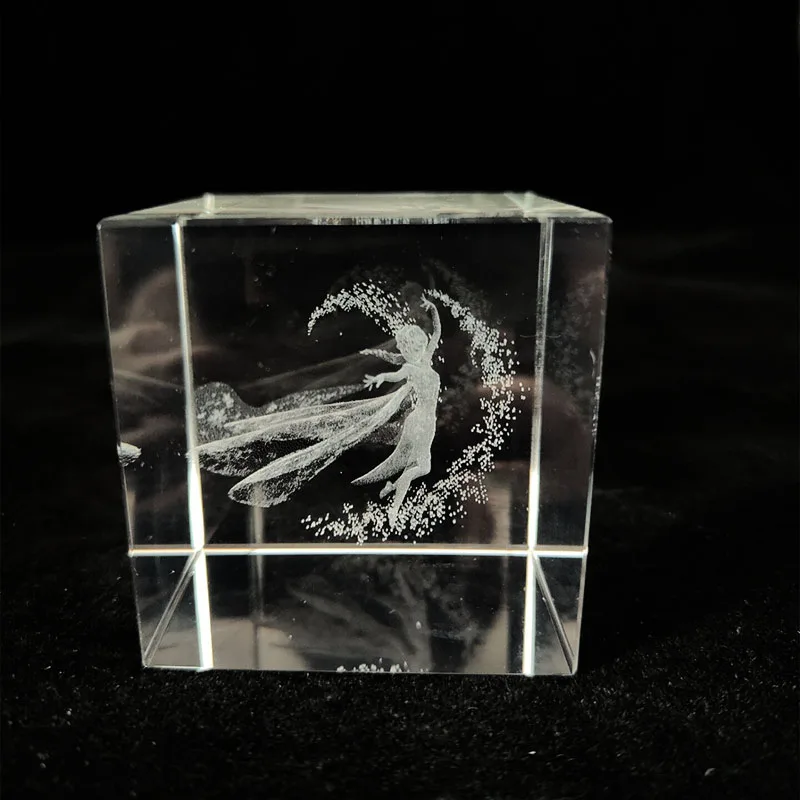 Cubo de Cristal Quadrado de 40mm para Joias, com Prisma de Vidro Gravado a Laser em 3d MDUG (estilo 16 40mm)