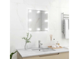Vidaxl Espelho De Parede Com Luzes Led Vidro Quadrado