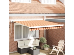 Vidaxl Toldo Retrátil Amarelo E Laranja 300 X 250 Cm Lona E Alumínio