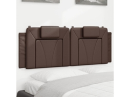 Almofadão De Cabeceira 140 Cm Couro Artificial Castanho Lovely Home