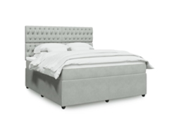 Vidaxl Cama Com Molas/colchão 180x200 Cm Veludo Cinzento-claro