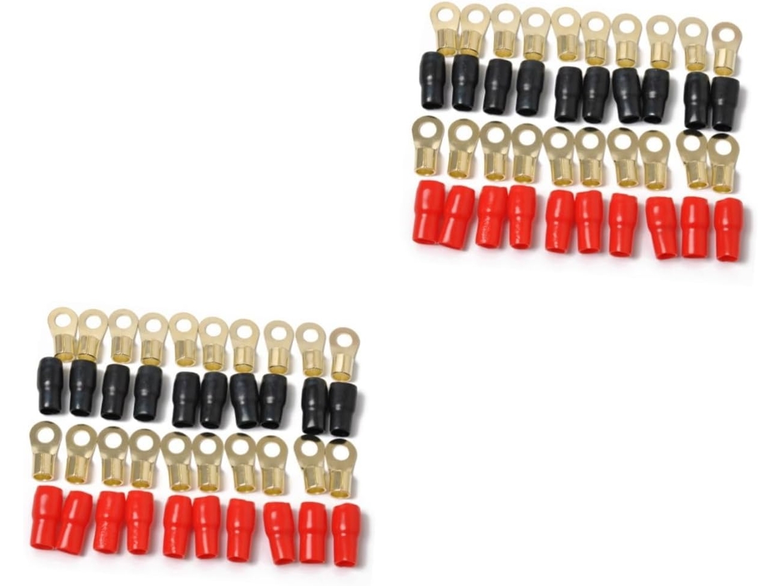 Pacote Com 2 Terminais Elétricos Isolados Para Crimpagem Com Conectores Termorretráteis.