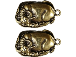 Conjunto 2 Estatuetas Decorativas Artesanais Cobre Elegantes Portáteis Decoração Superfície Arredondada Polida GOKOCO